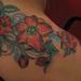 Tattoos - Green filigree with flowers  - 58639